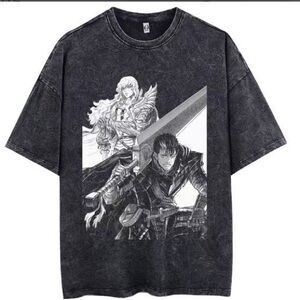 Dark Graphic Tee with Anime Design